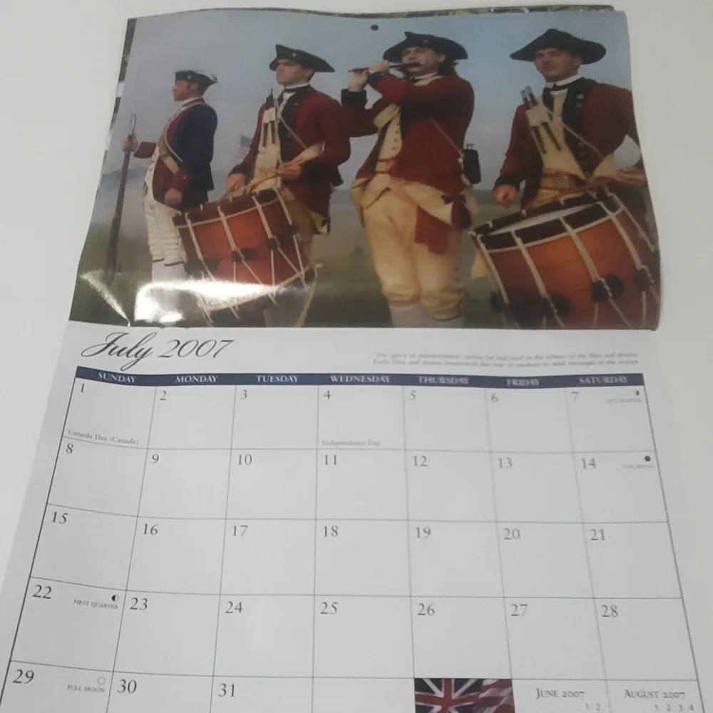 5/$15 Colonial Williamsburg 2007 Calendar Paper Crafting